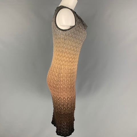 MISSONI Size 4 Grey Brown Polyester Ombre Sleeveless Dress