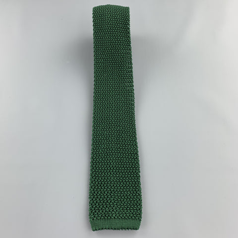 PAUL STUART Forest Green Silk Textured Knit Tie