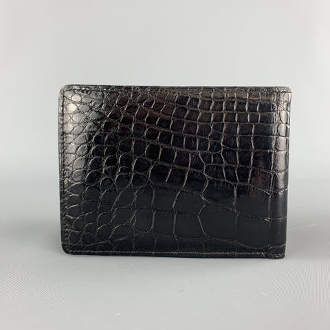 Vintage I by SCHELSINGER BROTHERS Textured / Embossed  Black Leather Bifold Wallet