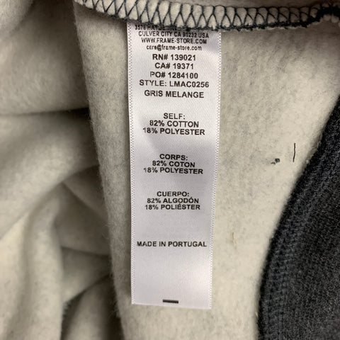 FRAME Size M Grey Cotton Polyester Half Zip Sweatshirt