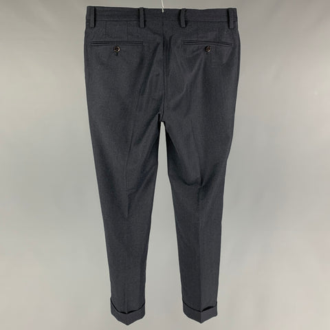 PT01 Size 28 Grey Wool Cashmere Flat Front Dress Pants
