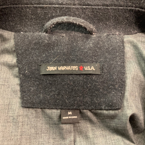 JOHN VARVATOS Taille M Veste utilitaire en laine de charbon de bois gris