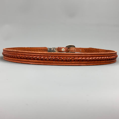 VINTAGE Size 36 Brown Braided Leather Belt