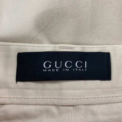 GUCCI Size 32 Cream Zippers Detail Casual Pants