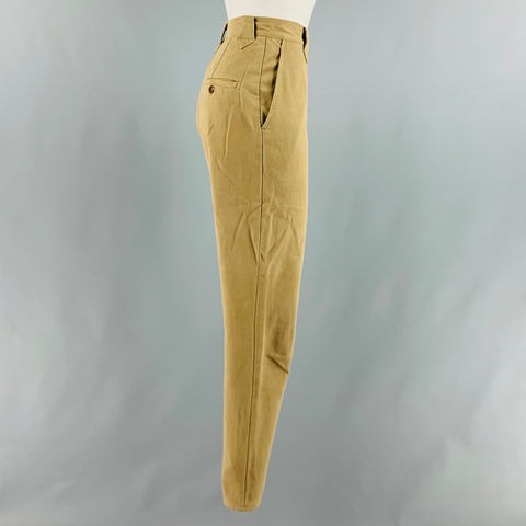 RALPH LAUREN Taille 10 Pantalon décontracté en coton Lycra Patchwork en daim marron kaki
