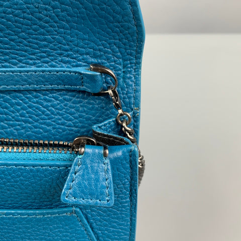 AKRIS Teal Anouk Lizard Embossed Wallet