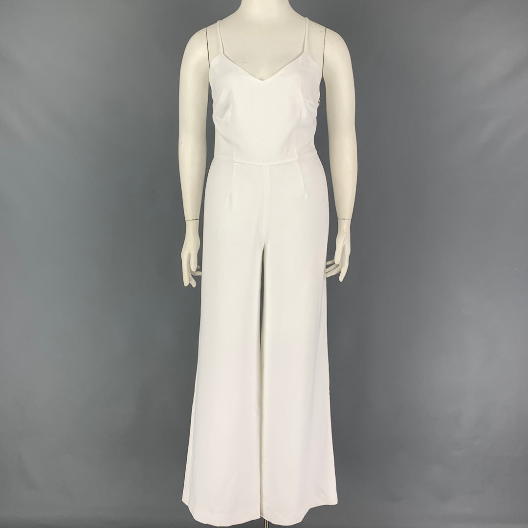 POLO by RALPH LAUREN Size 8 White Polyester Halter Jumpsuit