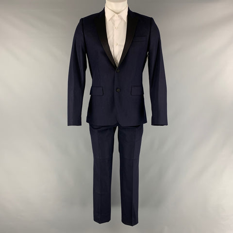 AMI by ALEXANDRE MATTIUSSI Size 38 Navy Solid Wool Peak Lapel Suit