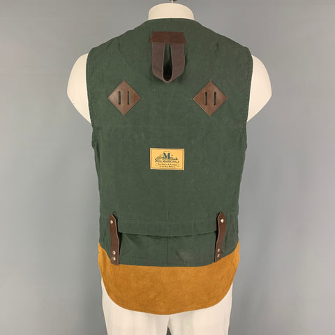 JUNYA WATANABE Size XL Olive Tan Mixed Materials Cotton Vest
