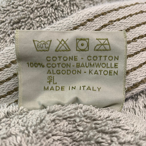 ALESSI Size S Green Textured Cotton Bath Robe and Tied Towel