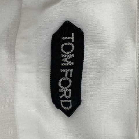 TOM FORD Size M White Cotton Tuxedo Long Sleeve Shirt