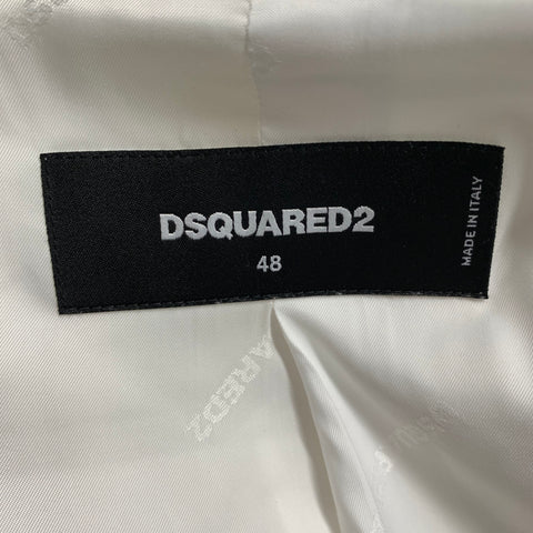 DSQUARED2 Taille 38 Manteau de sport en soie et coton uni gris blanc cassé