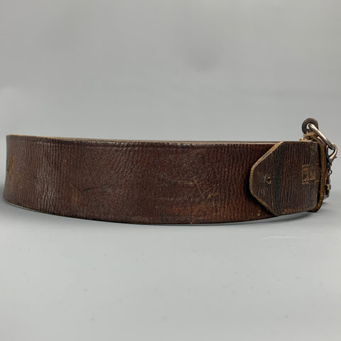 BERYLL Ceinture en cuir vieilli marron taille S