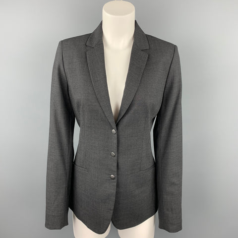 ELIE TAHARI Taille 8 Blazer à revers cranté en laine grise