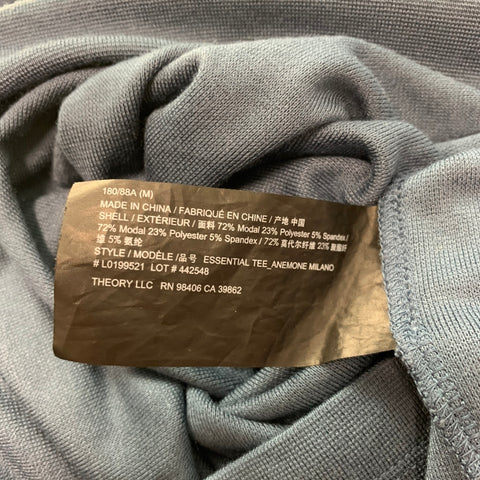 THEORY Size M Blue Modal Blend Jersey T-shirt