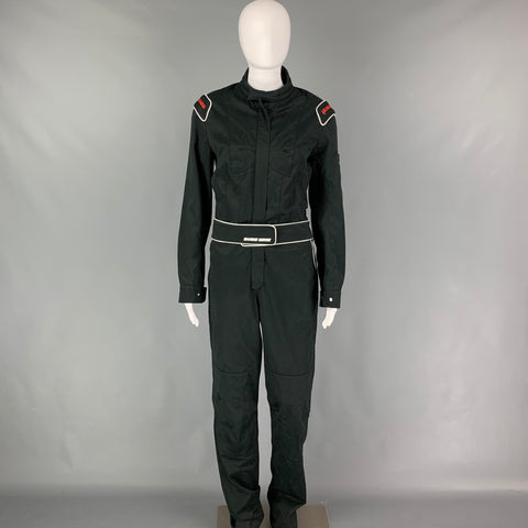 MARINE SERRE Size M Black White Cotton Long Sleeve Jumpsuit