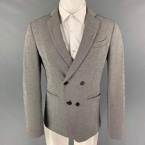 JOHN VARVATOS Taille 36 Manteau de sport en coton et polyester à fines rayures beige noir
