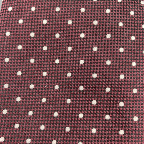 ERMENEGILDO ZEGNA Burgundy Dots Silk Neck Tie