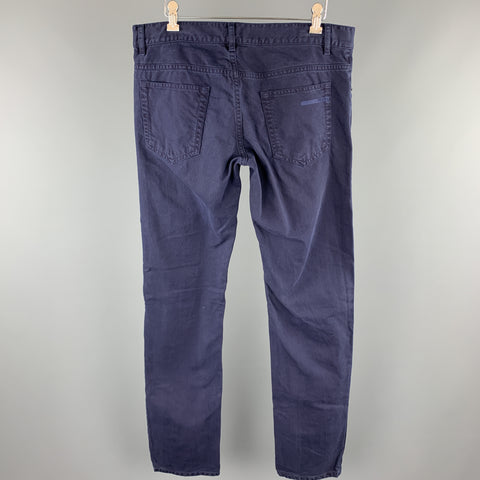 PRADA Size 33 Navy Solid Cotton Jean Cut Casual Pants