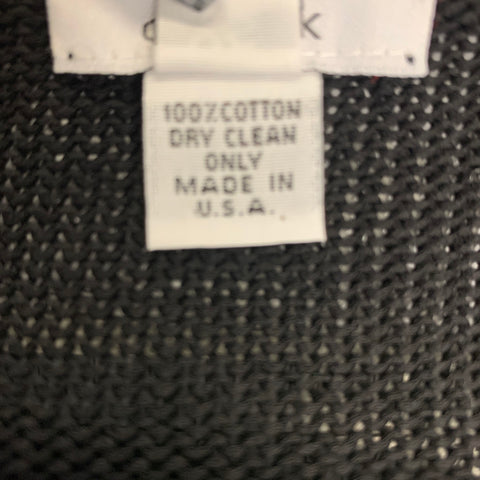 DROZDZIK Size XS Black Cotton Solid Cardigan