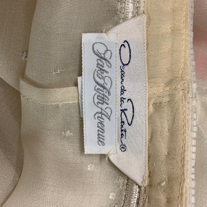 OSCAR DE LA RENTA Size M Cream Embroidered Tunic Dress Top
