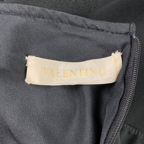 VALENTINO Talla 6 Vestido de cóctel sin mangas de acetato / seda negro