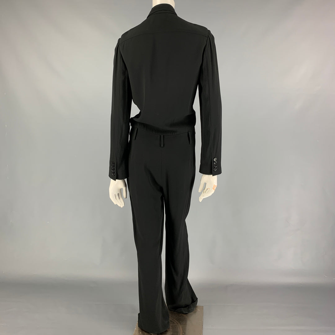 RALPH LAUREN Collection Size 8 Black Viscose Acetate Jumpsuit