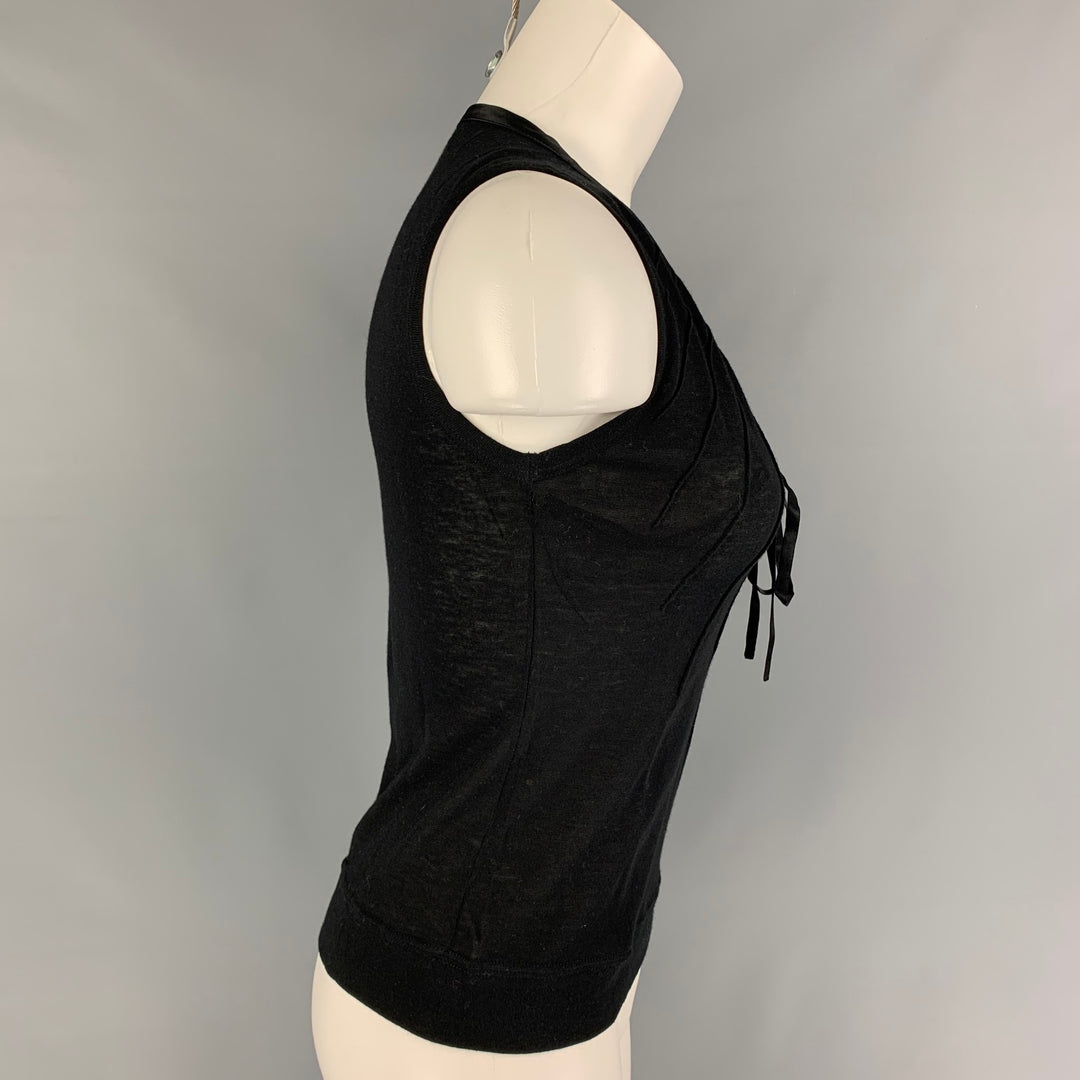 DOLCE & GABBANA Size 4 Black V-Neck Casual Top