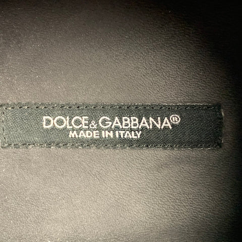 DOLCE & GABBANA Size 12 Navy & White Leather Lace Up Sneakers