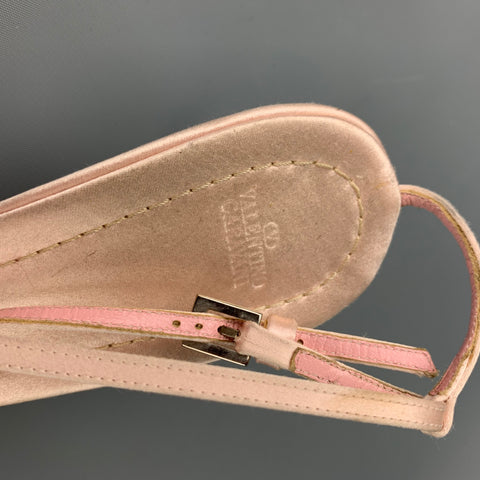VALENTINO GARAVANI Talla 9 Zapatos de tacón de gatito de cuero negro y rosa