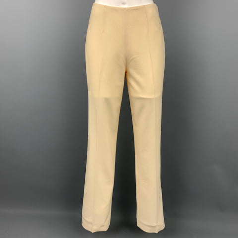 RALPH LAUREN Talla 2 Pantalones de vestir de pierna recta en mezcla de lana color crema