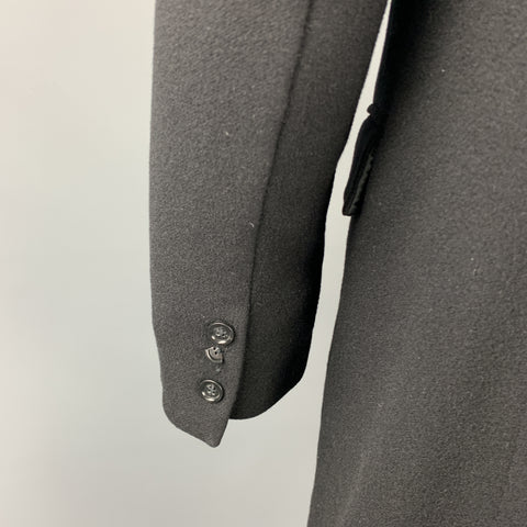 J CREW Chest Size L Black Wool / Cashmere Hidden Buttons Coat