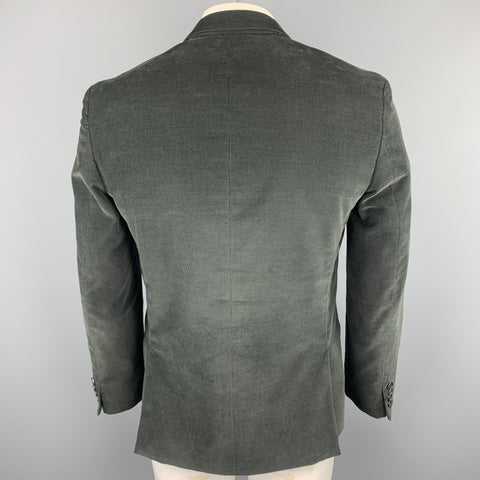 MARC JACOBS Talla 40 Abrigo deportivo con solapa de muesca de pana texturizada verde bosque