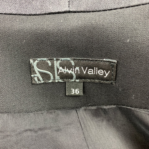 ALVIN VALLEY Taille 2 Blazer veste en laine vierge noire mélangée