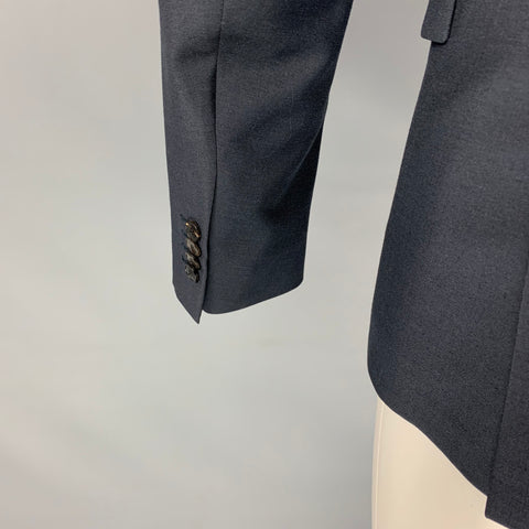 VALENTINO Size 38 Navy Mohair / Wool Notch Lapel Sport Coat