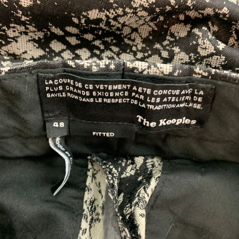 THE KOOPLES Size 32 Black Grey Print Wool Zip Fly Dress Pants