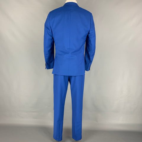 PAUL SMITH Soho Fit Regular Size 42 Royal Blue Wool / Mohair Notch Lapel 3 Piece Suit