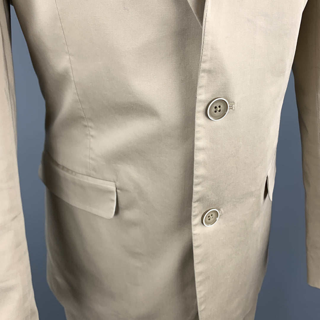 TOMMY HILFIGER Size 41 Khaki Cotton Stretch Notch Lapel  Suit