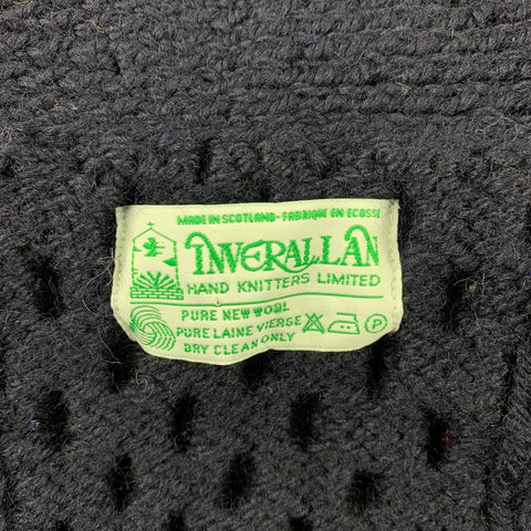 INVERALLAN Cárdigan Pescador de Lana de Punto Azul Marino Talla L