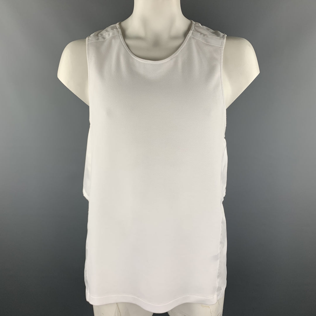 ROCHAMBEAU Size XL White Mixed Materials Nylon Sleeveless Shirt
