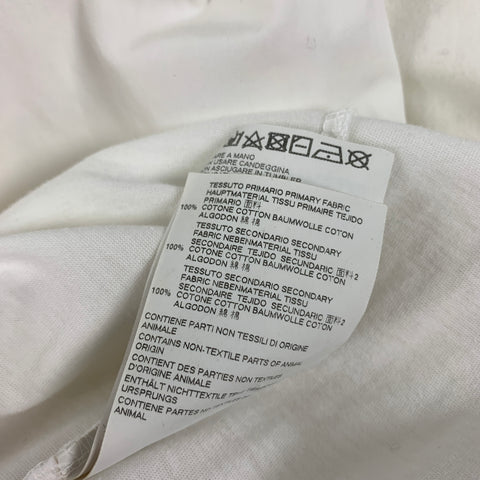 DSQUARED2 Size L White Cotton Crew-Neck T-shirt
