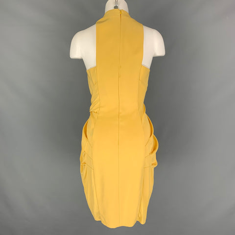 CATHERINE MALANDRINO Talla 4 Vestido cruzado de seda amarillo
