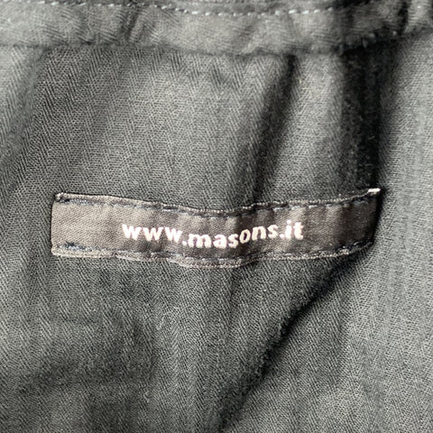MASON'S Size 34 Black Wool Blend Elastic Waistband Casual Pants