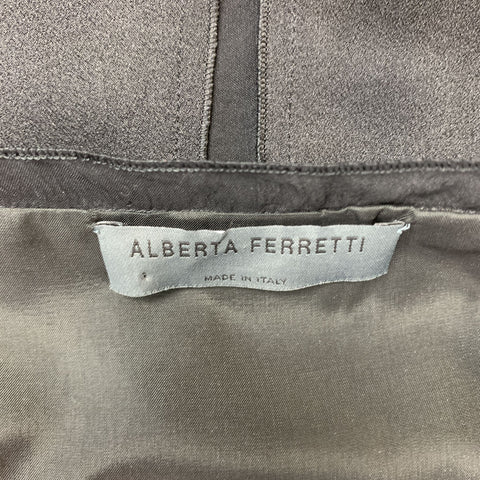 ALBERTA FERRETTI Taille 6 Robe de cocktail à panneau transparent en soie noire