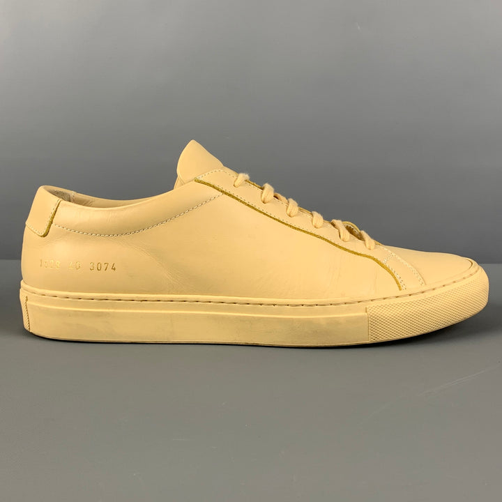 COMMON PROJECTS Size 7 Yellow Leather Low Top Sneakers