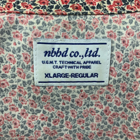 NEIGHBORHOOD Size XL Red Floral Cotton Button Down Long Sleeve Shirt