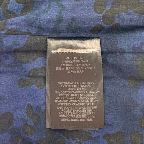 BURBERRY PRORSUM Fall 2015 Size 36 Blue & Navy Camo Cotton Trucker Jacket