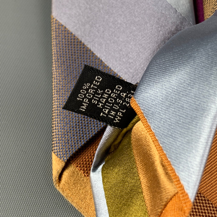 IKE BEHAR Multi-Color Diagonal Stripe Silk Tie