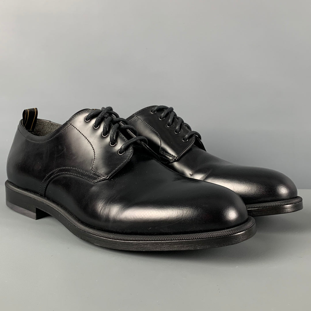 DUNHILL Size 12 Black Leather Lace Up Shoes