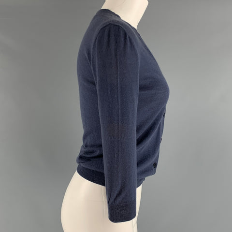 MARNI Size 2 Blue Cashmere 3/4 Sleeves Cardigan